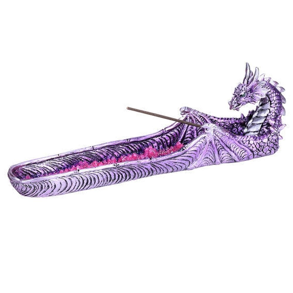 10.7&quot; Purple Dragon Wings Stick Incense Burner, SKU PG-13289, UPC 700317047407