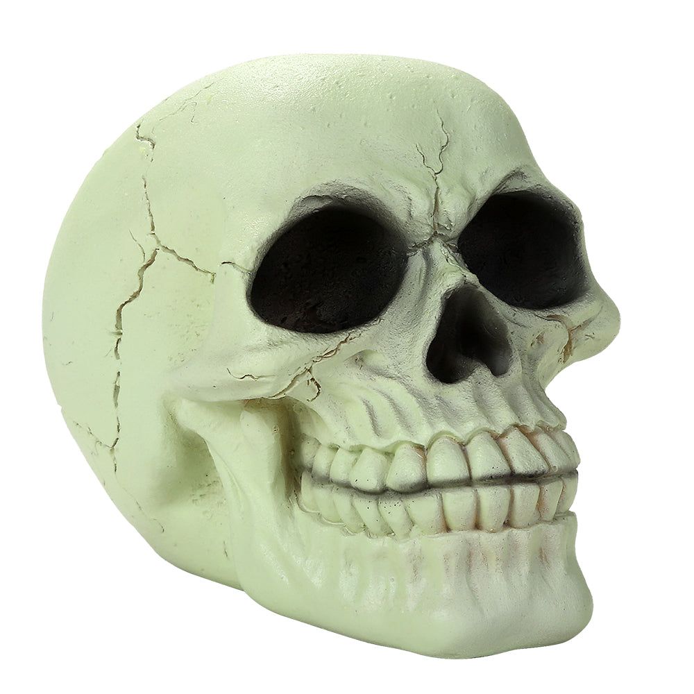 4.75&quot; Glow in the Dark Skull Statue, SKU PG-12517, UPC 700317072102