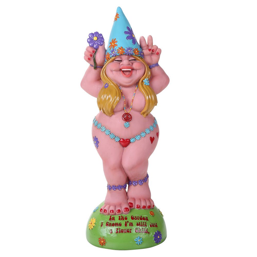 13.75&quot; Gnome Statue - Flower Lady, SKU PG-12417, UPC 700317041108