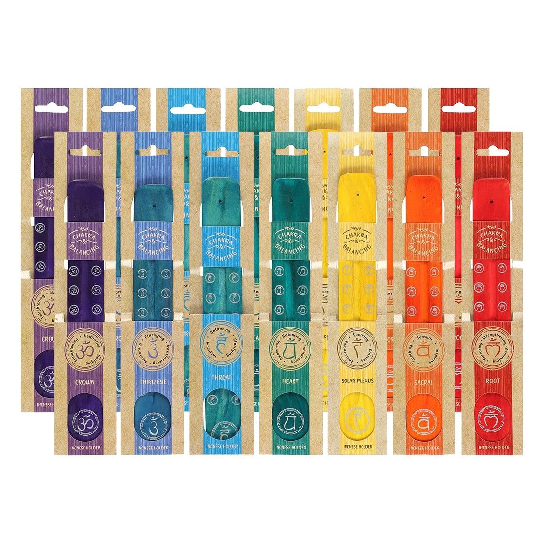 12&quot; Chakra Incense Stick Holder Set (Set of 14), SKU PG-14562, UPC 700317033561