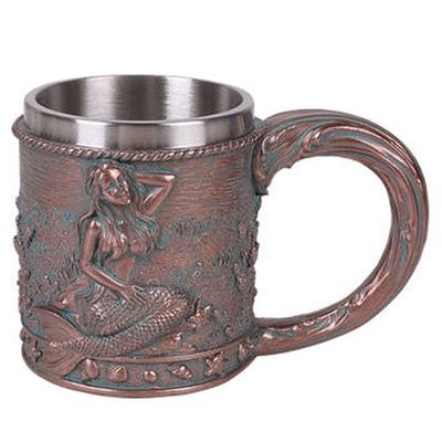 6&quot; Stainless Steel Resin Mug - Mermaid, SKU PG-13656, UPC 700317045021