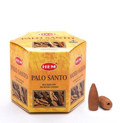 Palo Santo HEM Backflow Incense Cones (40 Pack), SKU HBFC-PS, UPC