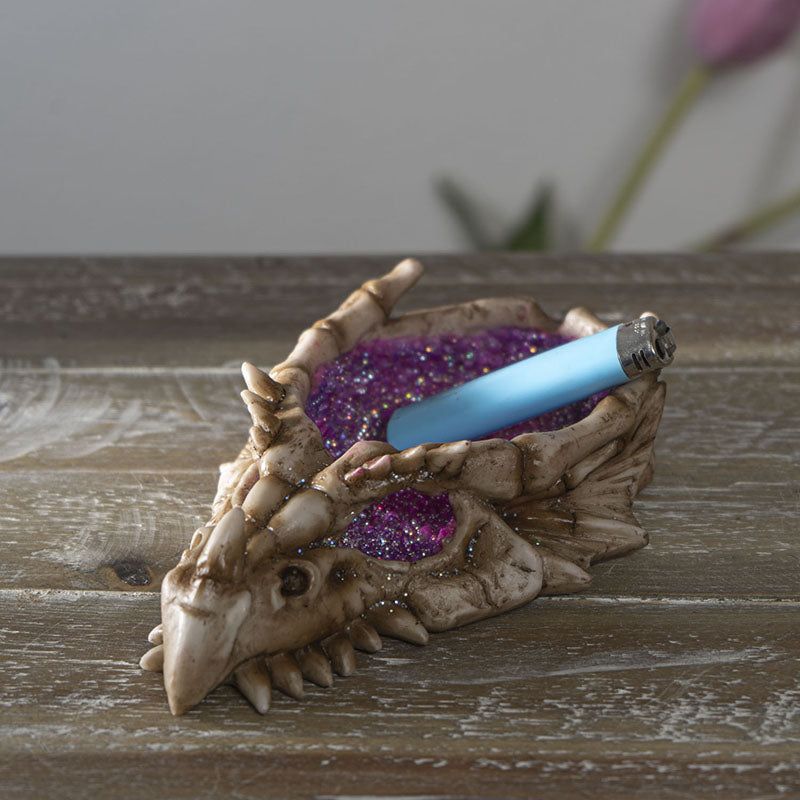12&quot; Dragon Skull Geode Statue, SKU PG-15118, UPC 700317077602