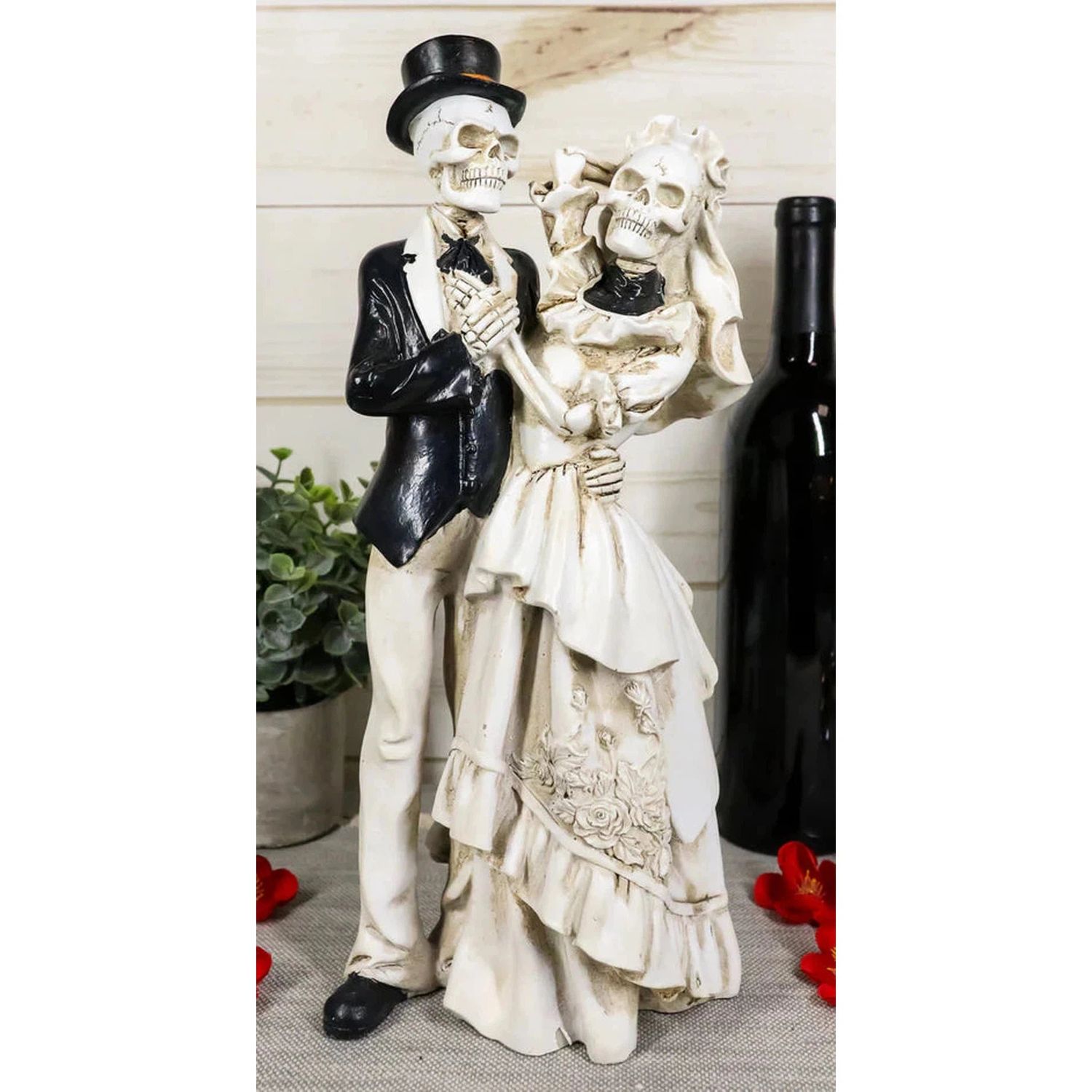 13.75&quot; Skeleton Statue - Wedding Couple, SKU PG-12588, UPC 700317052159