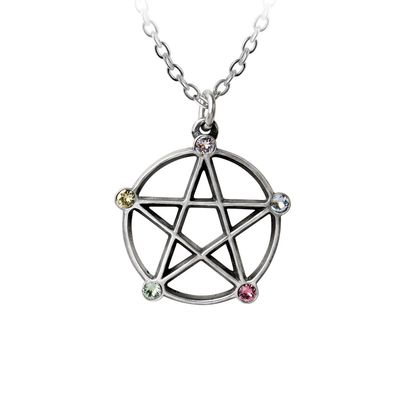 Wiccan Elemental Pentacle Necklace, SKU AL-P786, UPC 700317060635