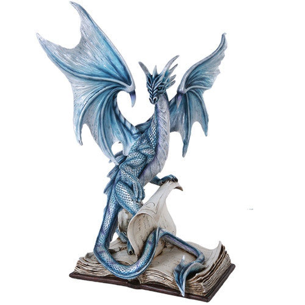 18&quot; Blue Dragon with Spell Book Statue, SKU PG-11640, UPC 700317293286