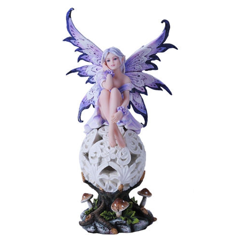 10.25&quot; Fairy Statue - Fairy Sitting with LED, SKU PG-11253, UPC 700317252337