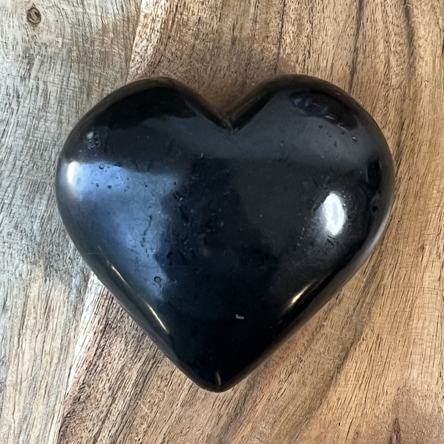 3” Puffed Gemstone Heart - Black Tourmaline, SKU 30108049, UPC 6016000816859