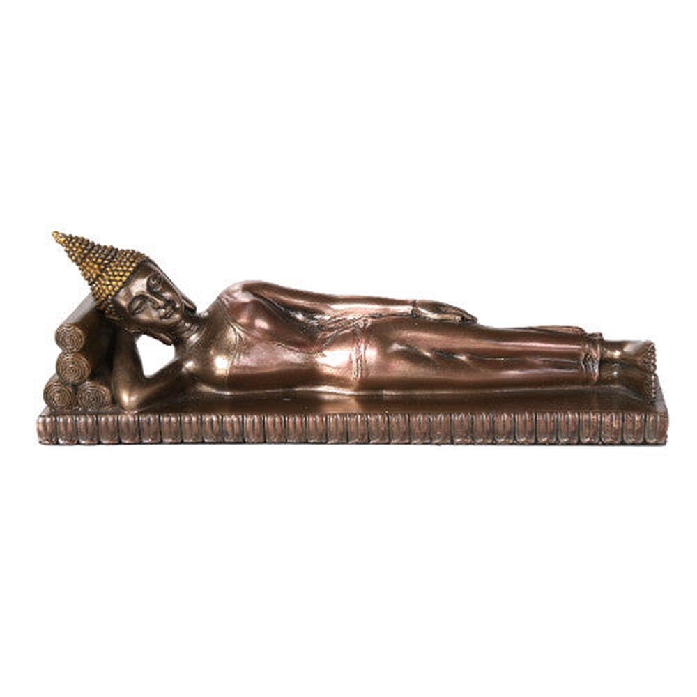 10.25&quot; Sleeping Buddha Bronze Statue, SKU PG-11814, UPC 700317290506