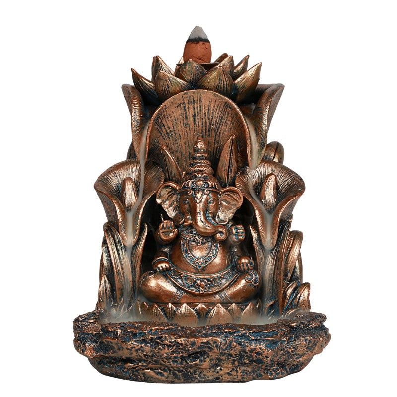 5.5&quot; Ganesha Backflow Incense Burner, SKU PG-12679, UPC 700317047230
