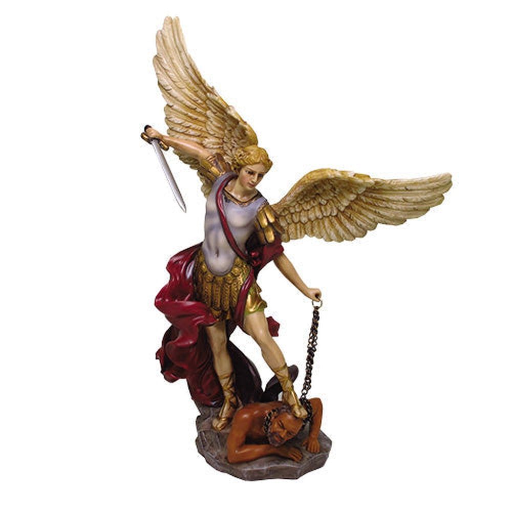 14.25&quot; Archangel Statue - St. Michael (Colorized), SKU PG-9228, UPC 700317290339