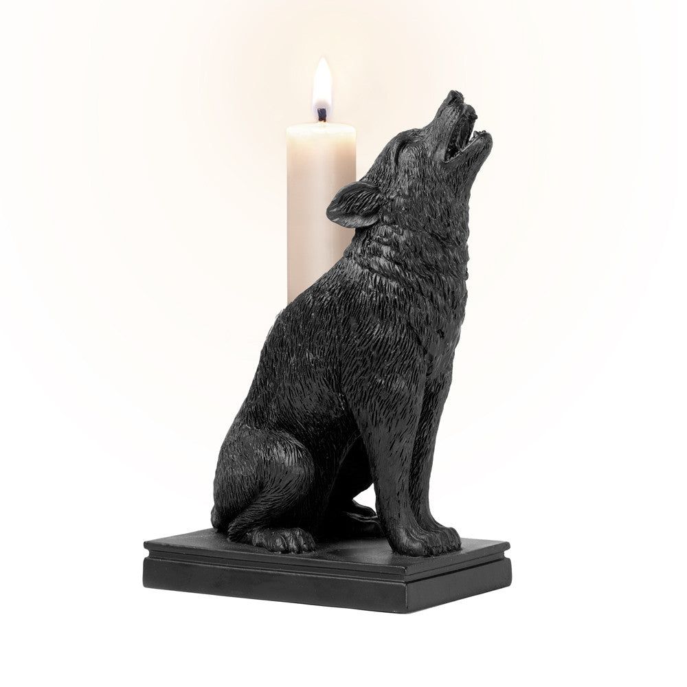 7.4&quot; Ulula Noctis Wolf Candle Holder, SKU AL-V115, UPC 700317126324