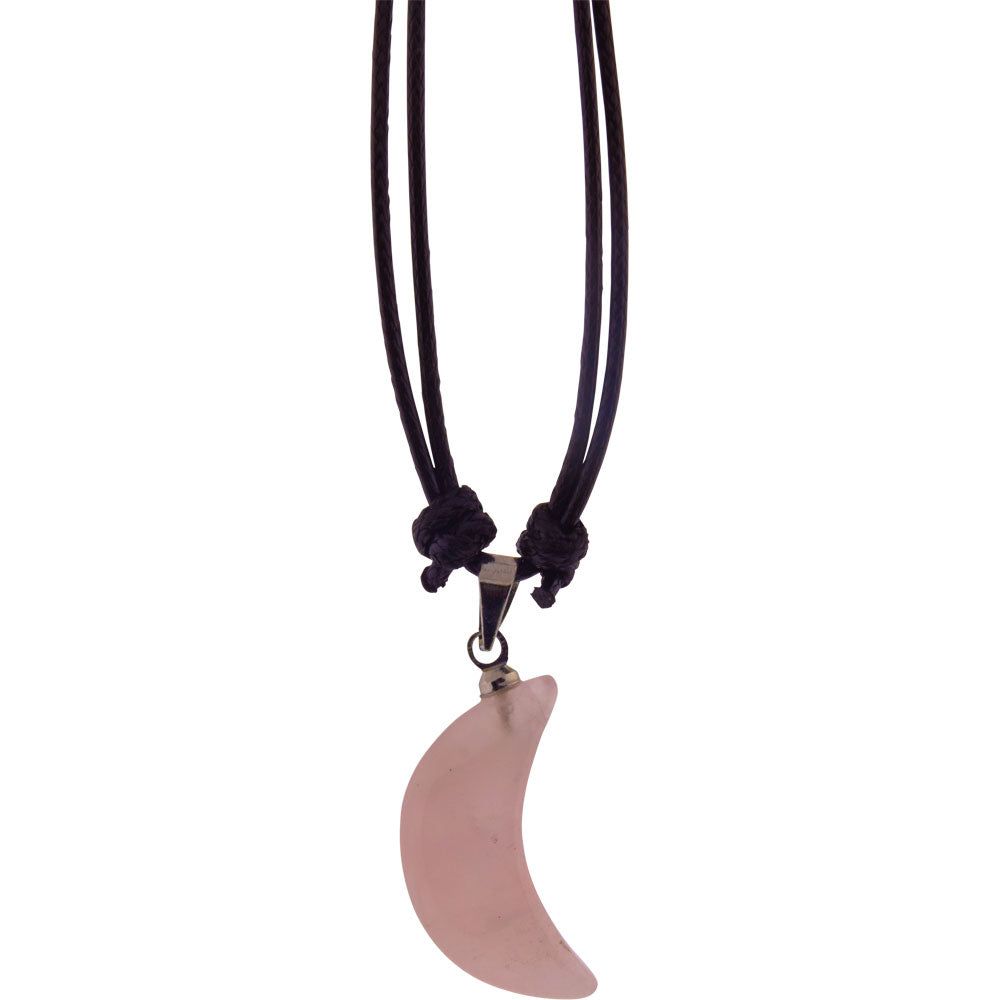 Gemstone Moon Necklace - Rose Quartz, SKU KH-98846, UPC 700317247692