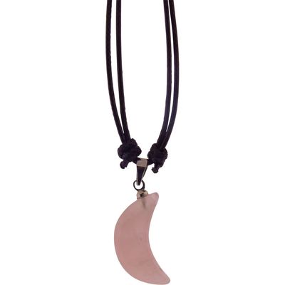 Gemstone Moon Necklace - Rose Quartz, SKU KH-98846, UPC 700317247692