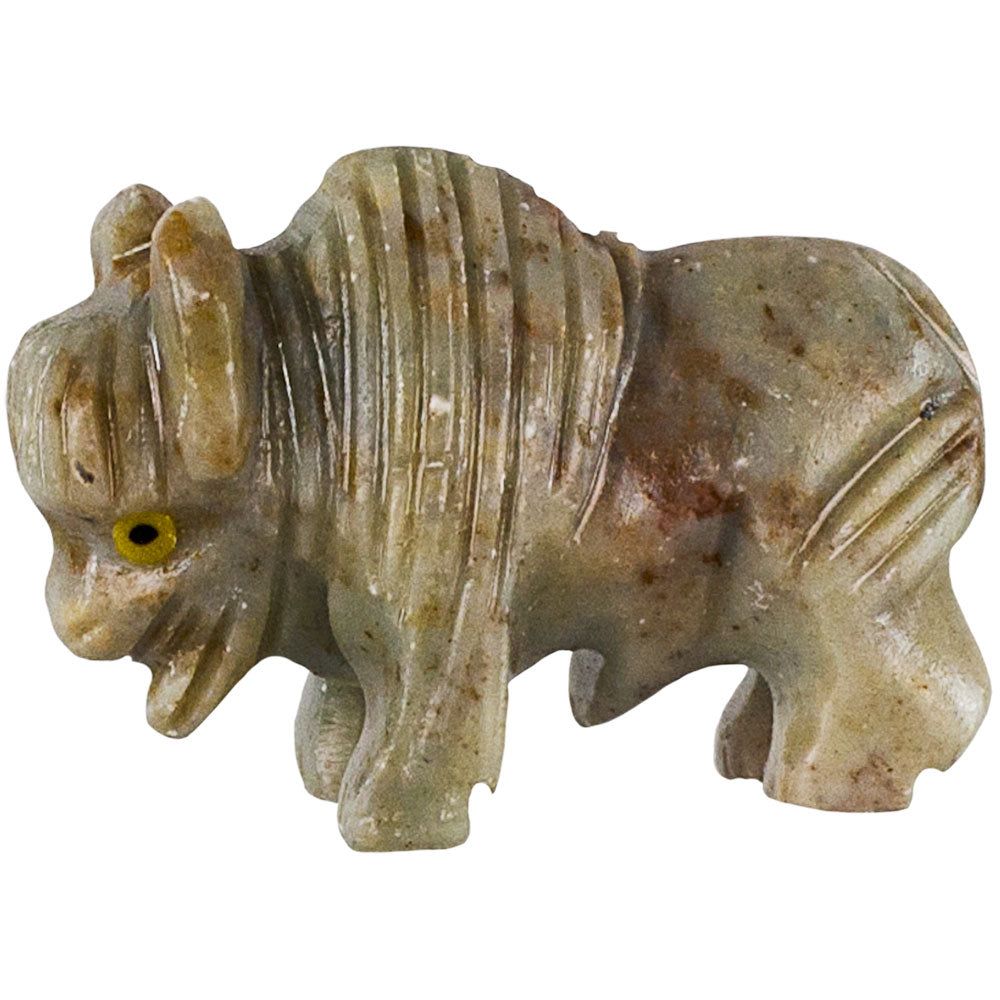 1.25&quot; Dolomite Spirit Animal Carving - Buffalo, SKU KH-33651-D5, UPC 700317121169