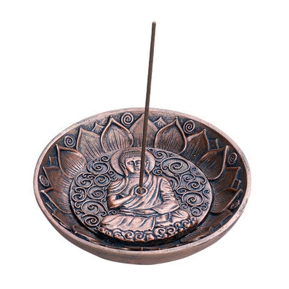 5&quot; Bronze Buddha Stick Incense Burner, SKU PG-13281, UPC 700317047339