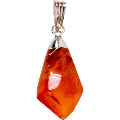 Diamond Shape Stone Pendant - Carnelian, SKU KH-97614, UPC 700317068266
