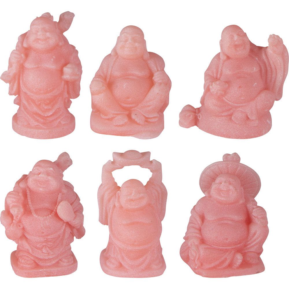 1&quot; Frosted Acrylic Feng Shui Figurines - Buddha Pink (Set of 6), SKU KH-33480, UPC 700317245773