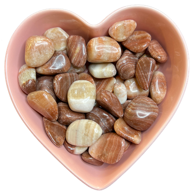 Red Aragonite Tumbled Stone Natural Gemstone - One Stone, SKU TR-16, UPC 700317014683