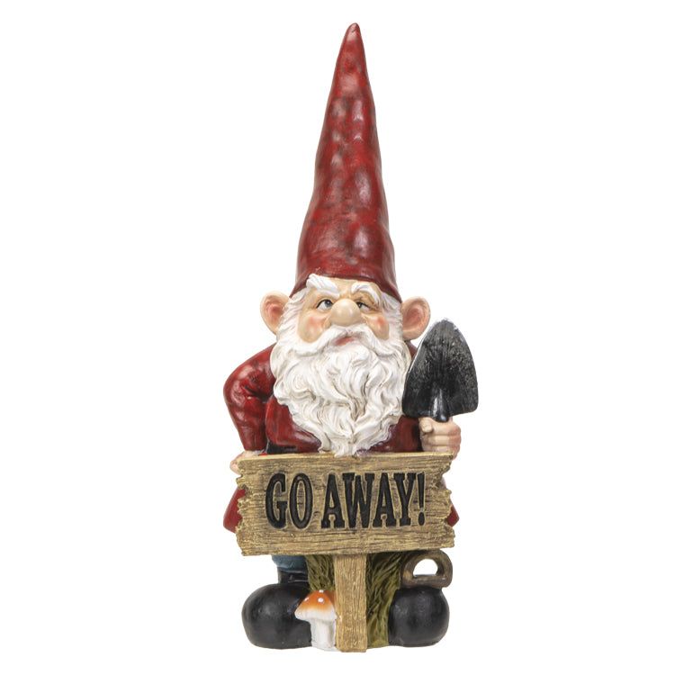 14&quot; Gnome Statue - Go Away Gnome, SKU PG-14782, UPC 700317041238