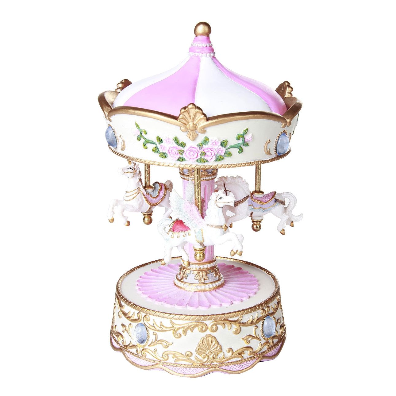 8.5&quot; Unicorn Pegasus Carousel, SKU PG-12223, UPC 700317118459