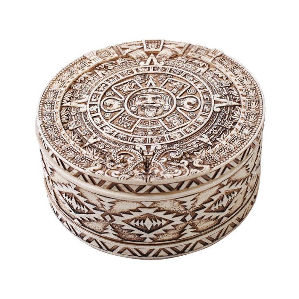 4.75&quot; Aztec Round Display Box, SKU PG-11057, UPC 700317074199