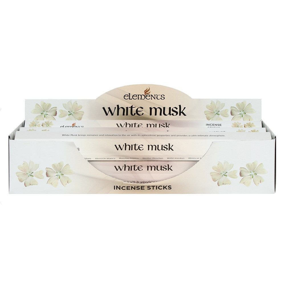 Elements Incense Sticks Display - White Musk (6 Packs of 20 Sticks), SKU PG-14419, UPC 700317070733