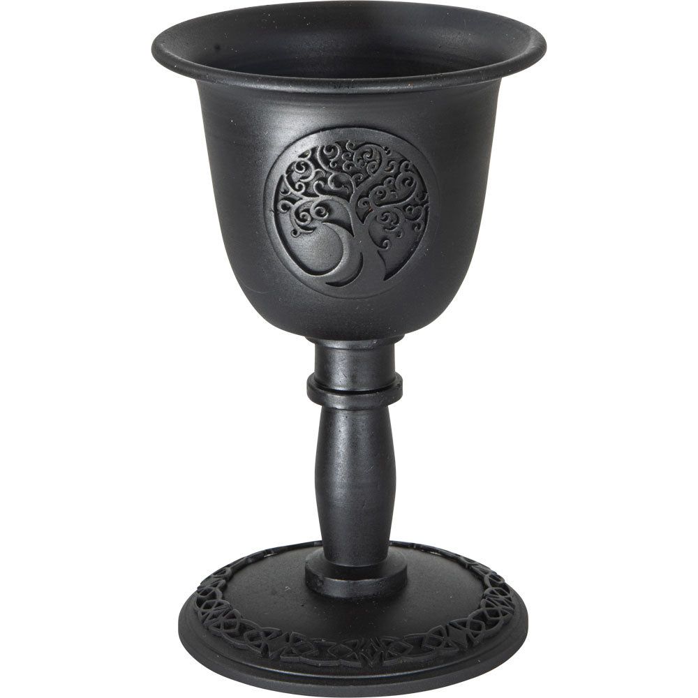 4.5&quot; Metal Chalice Taper Candle Holder - Tree of Life, SKU KH-03664, UPC 700317248361