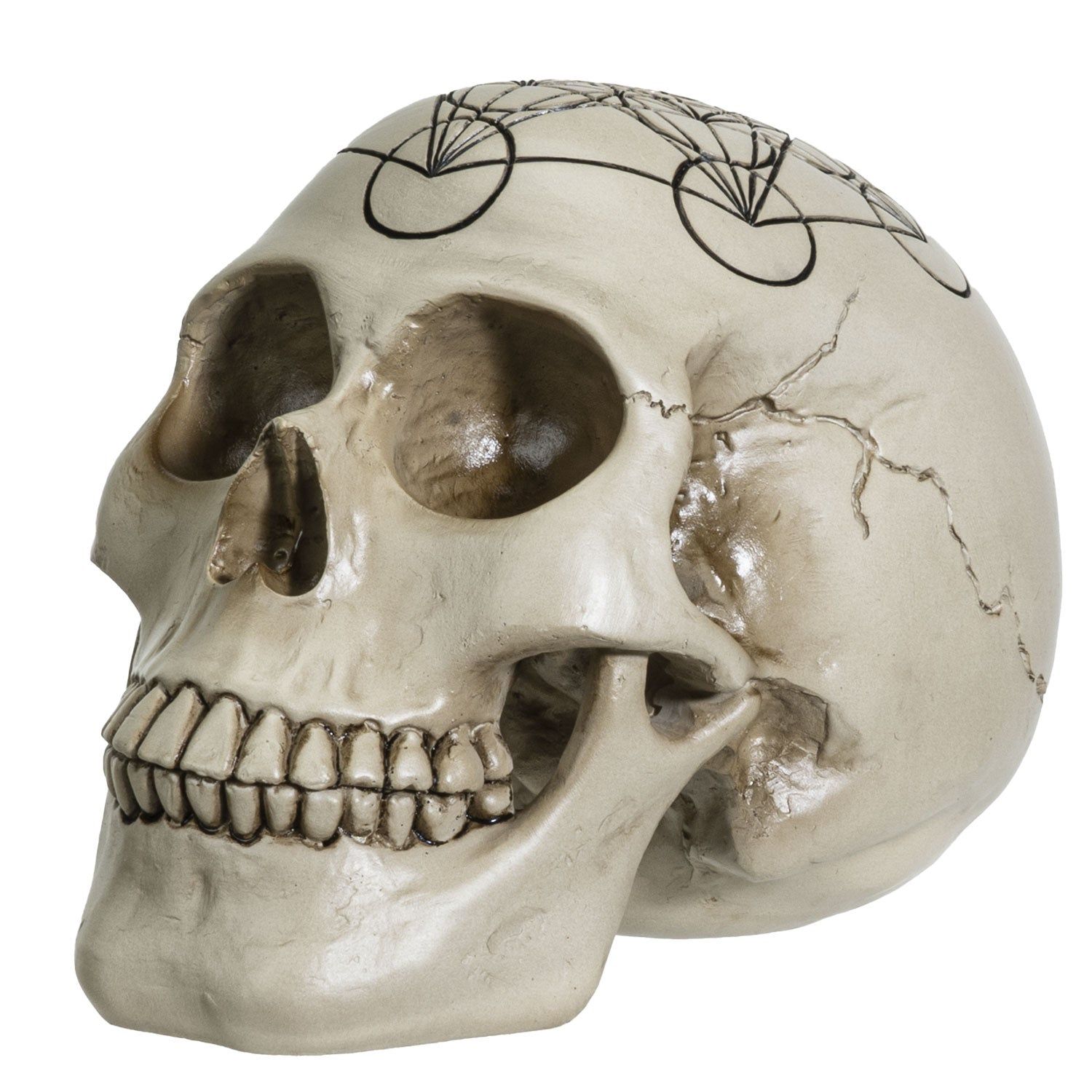 6.25&quot; Sacred Geometry Skull - Metatrons, SKU PG-14125, UPC 700317072584