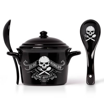 6&quot; Bowl/Serving Dish with Spoon Set - Bone Appetit, SKU AL-MRB3, UPC 700317064565