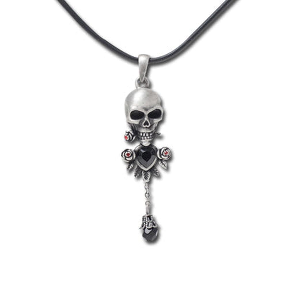 Skull with Heart Necklace, SKU PG-J237, UPC 700317073017