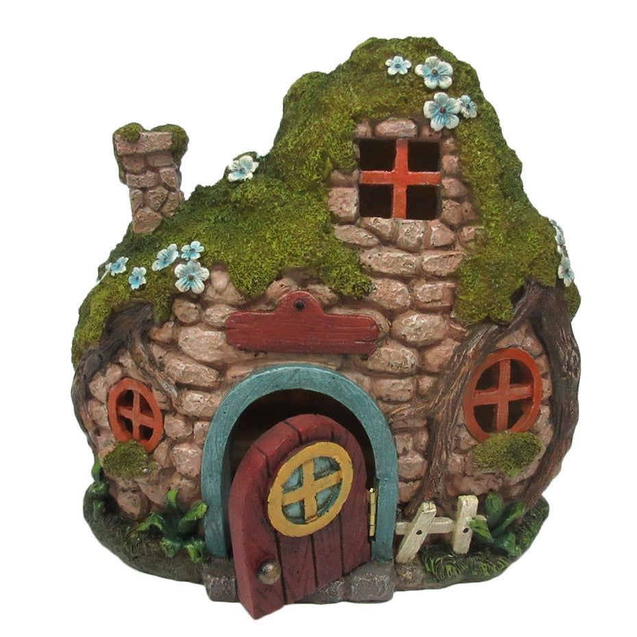 8&quot; Fairy Cottage Statue with LED Light, SKU PG-12076, UPC 700317030256