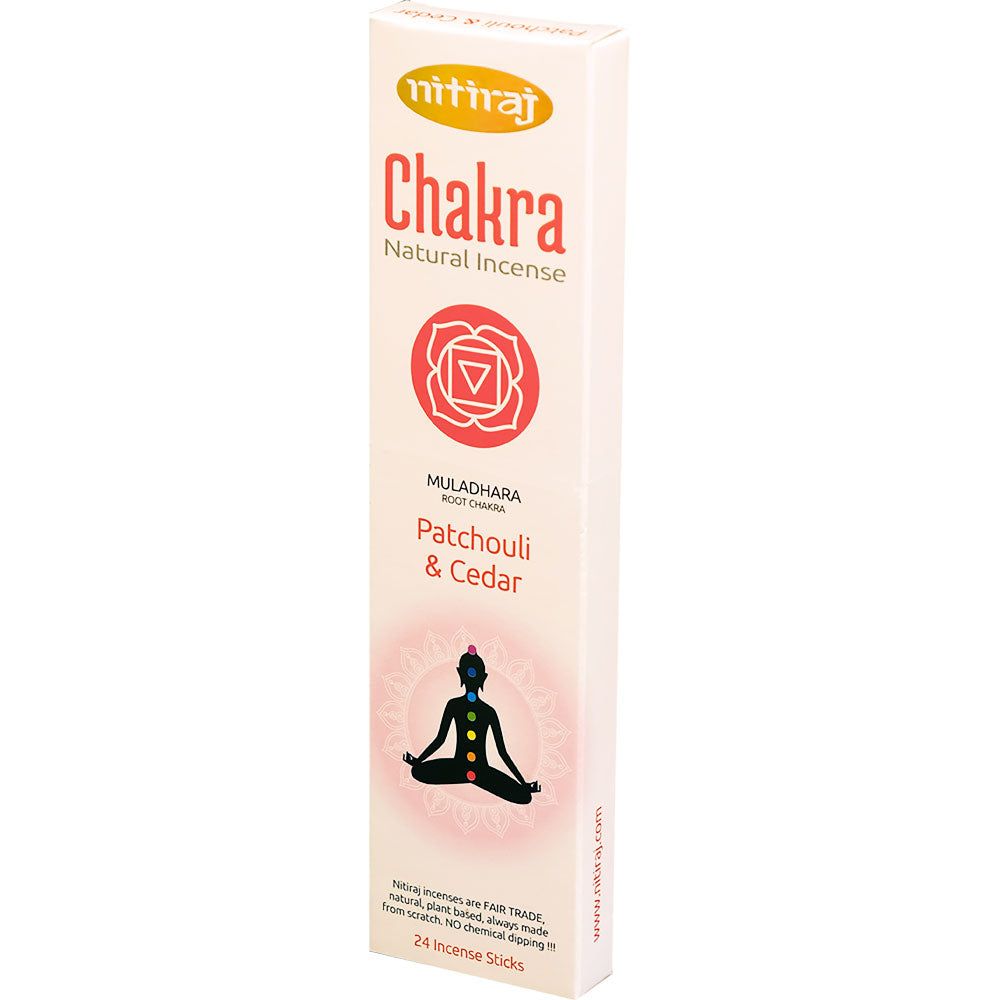 Nitiraj Natural Incense - Root Chakra - Patchouli &amp; Cedar (6 Packs of 24 Sticks), SKU KH-73118, UPC…