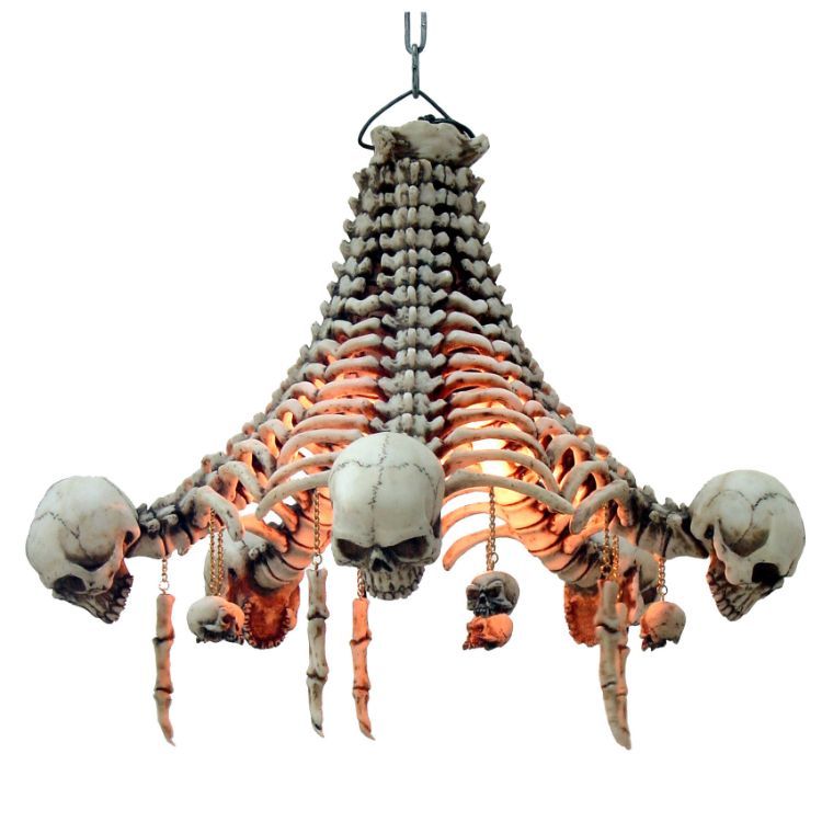 19&quot; Skull Skeleton Bone Chandelier, SKU PG-13592, UPC 700317051664