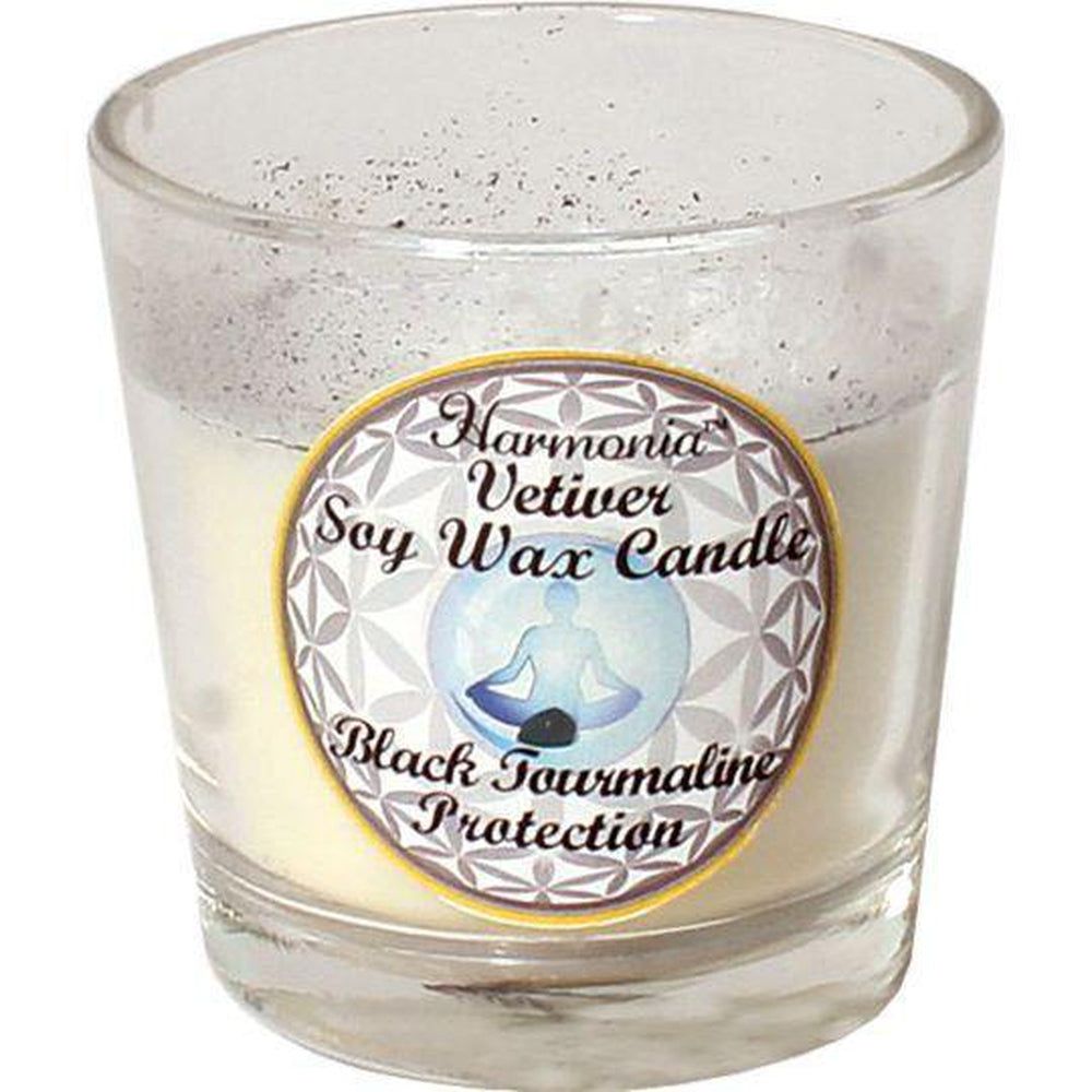 Harmonia Soy Gem Votive Candle - Protection Black Tourmaline, SKU KH-39303-D6, UPC 700317121275