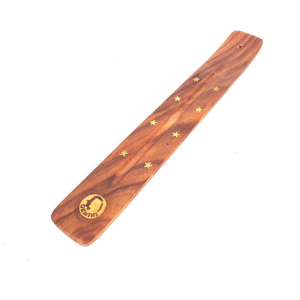10&quot; Wood Incense Holder - Astrology - Gemini, SKU ER3A-GE, UPC 700317021865