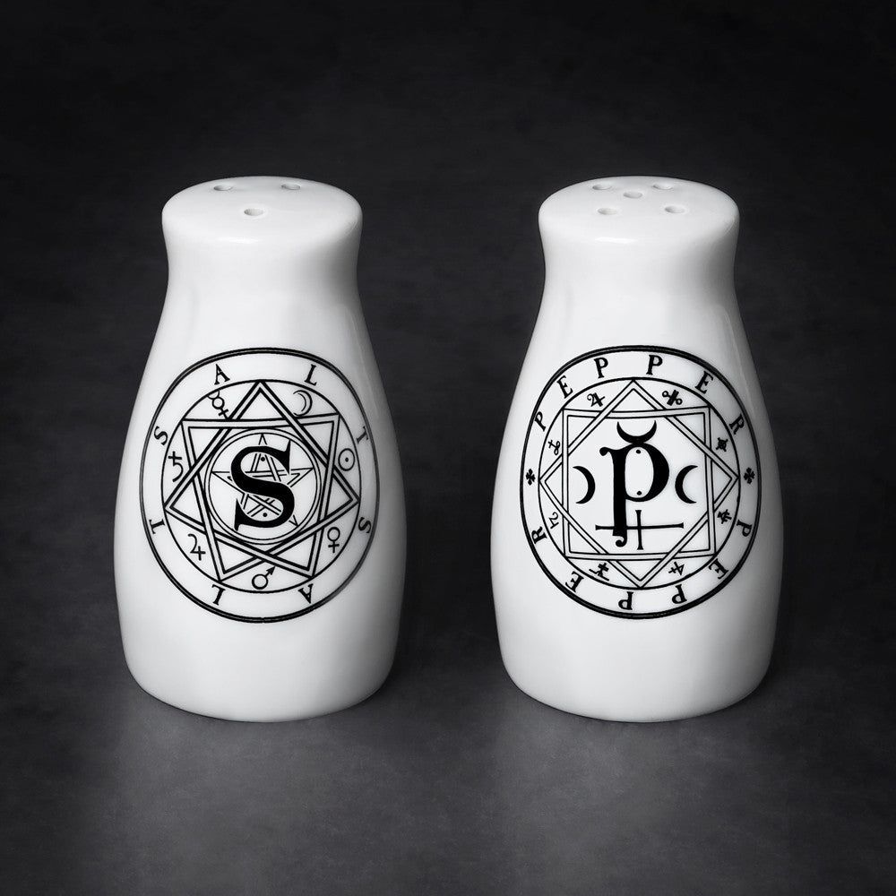3.4&quot; &#39;S&#39; &amp; &#39;P&#39; Alchemy Salt &amp; Pepper Set, SKU AL-MRSP1, UPC 700317067184