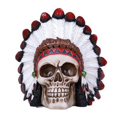 5.75&quot; Indian Skull Statue, SKU PG-12860, UPC 700317072249