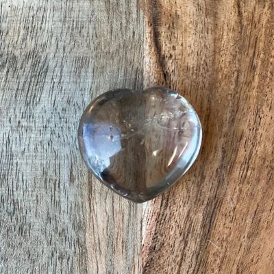 1.75” Puffed Gemstone Heart - Smoky Quartz, SKU 31208013, UPC 6016042996960