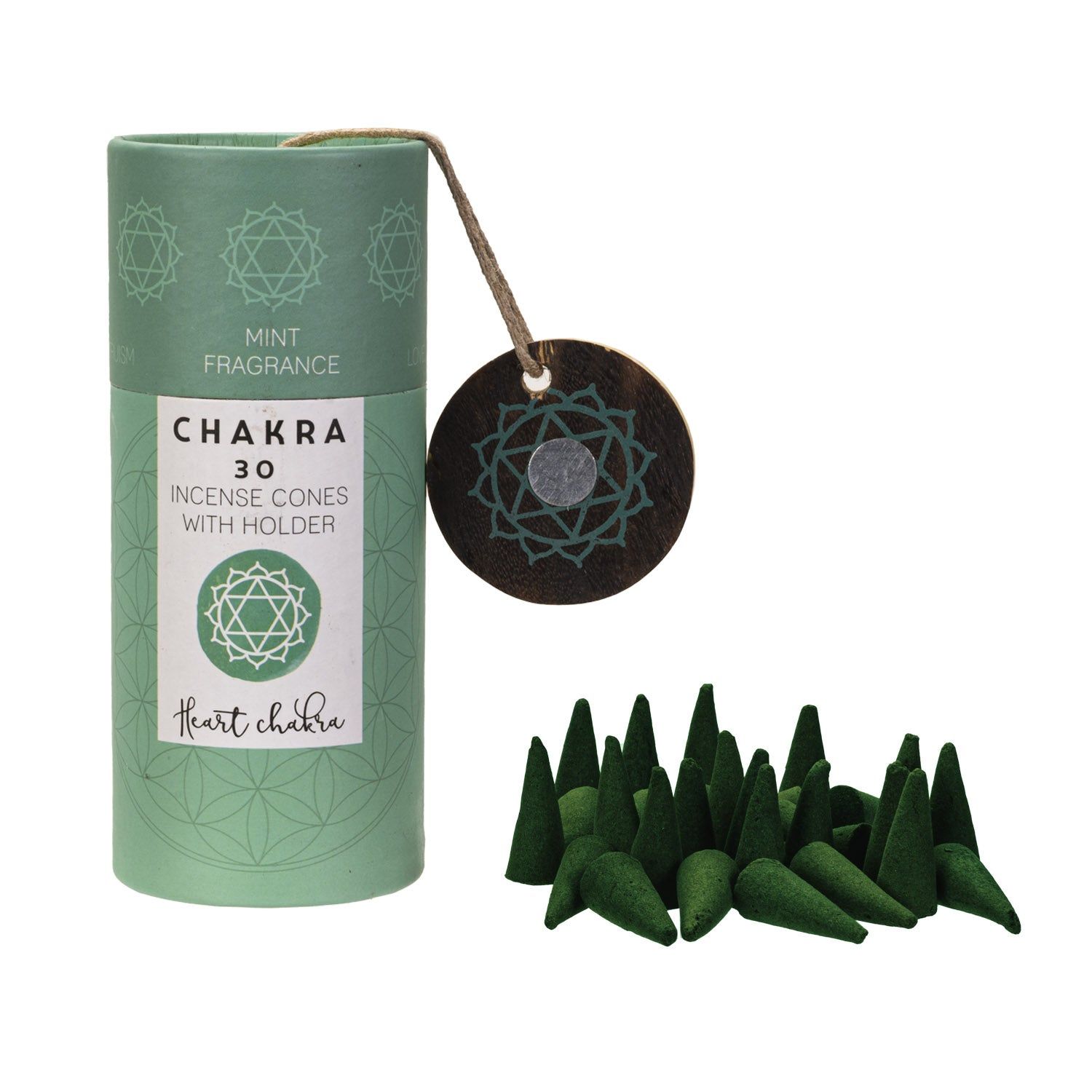 Chakra Incense Cones with Holder - Heart (Pack of 30), SKU PG-14253, UPC 700317031802