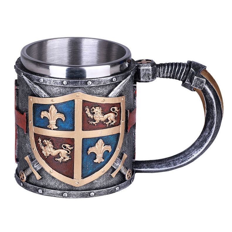 6.6&quot; Stainless Steel Resin Mug - Medieval, SKU PG-13250, UPC 700317044925