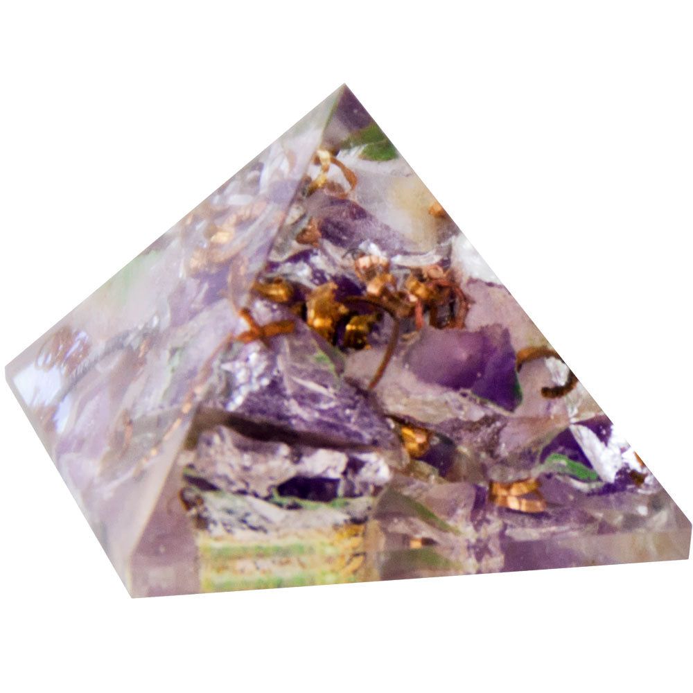 25-35 mm Gemstone Pyramid - Orgone Amethyst - Crown Chakra, SKU KH-63216, UPC 700317117292