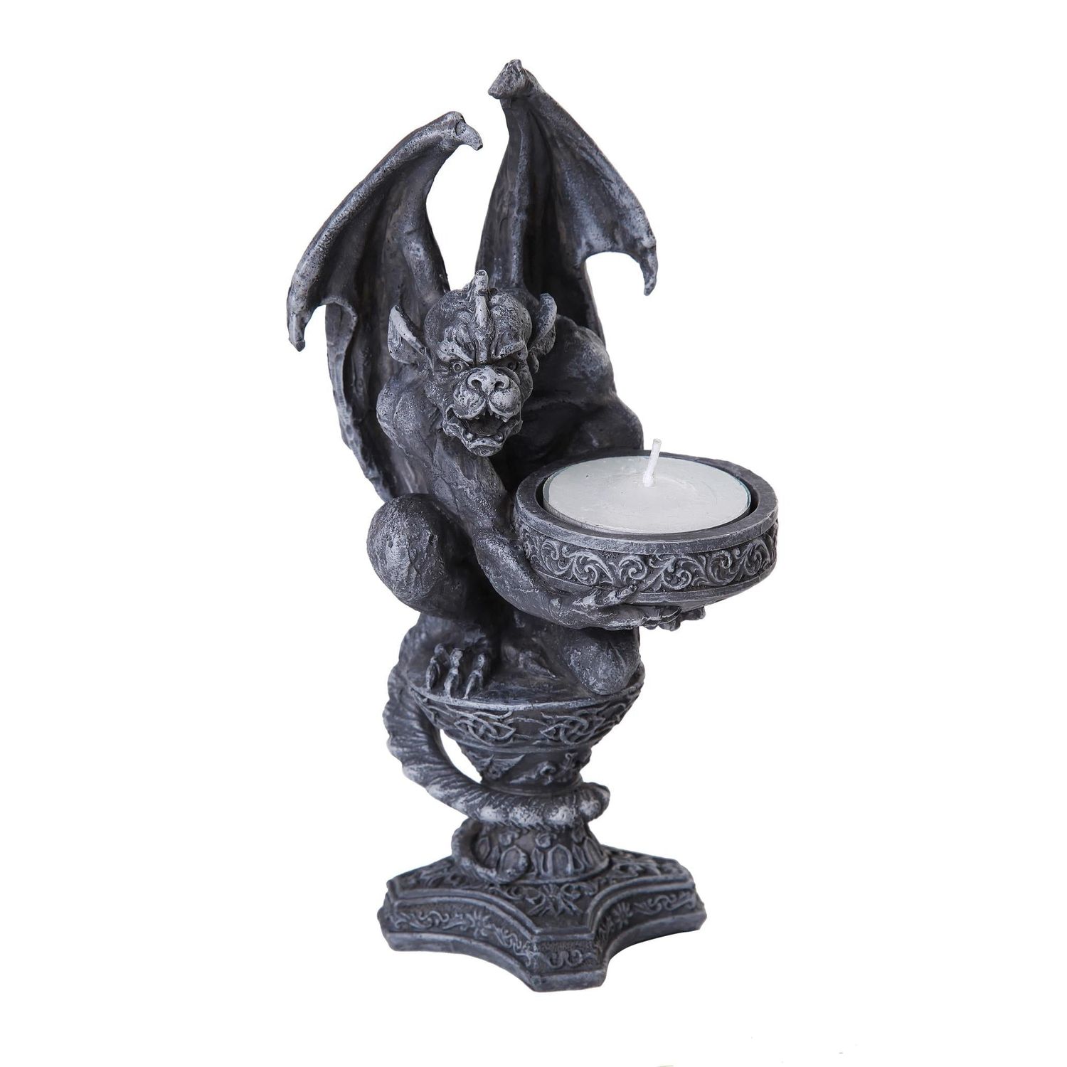 6&quot; Gargoyle Tealight Candle Holder, SKU PG-12093, UPC 700317015925