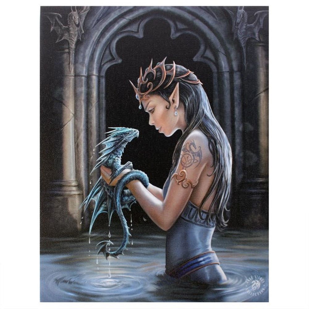9.8&quot; Anne Stokes Canvas Print - Water Dragon, SKU PG-13835, UPC 700317299479