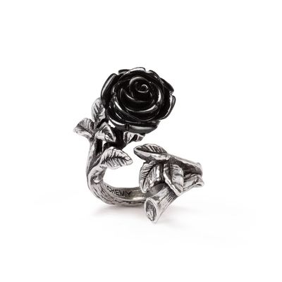 Wild Black Rose Ring - Size 6, SKU AL-R241L/N, UPC 700317063681