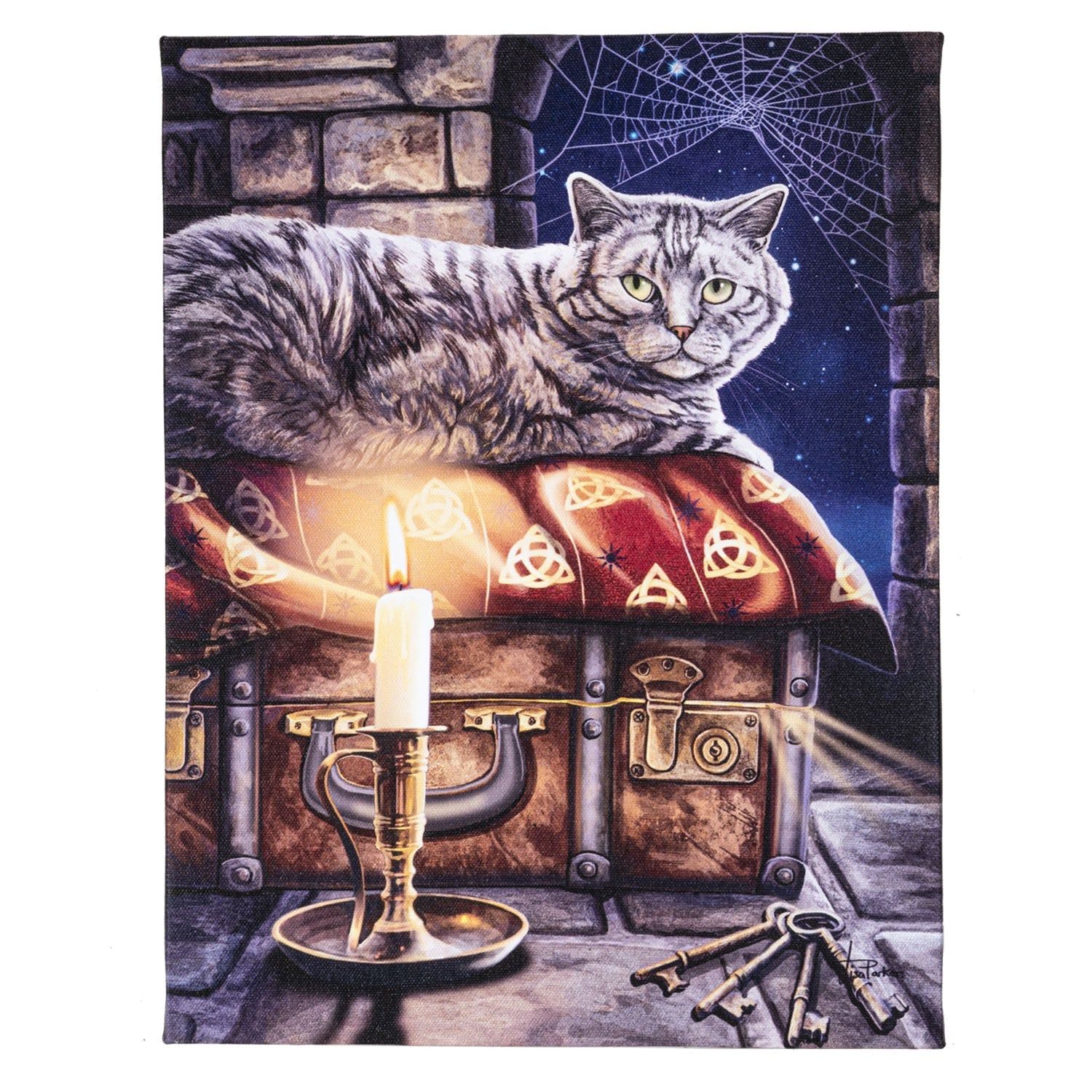 9.8&quot; Anne Stokes Canvas Print - Keeper of Secrets Cat, SKU PG-14271, UPC 700317299486