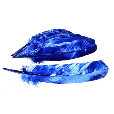 10-12&quot; Tie Dye Blue Feather, SKU FTH-TIE-BLUE, UPC 6016002973918
