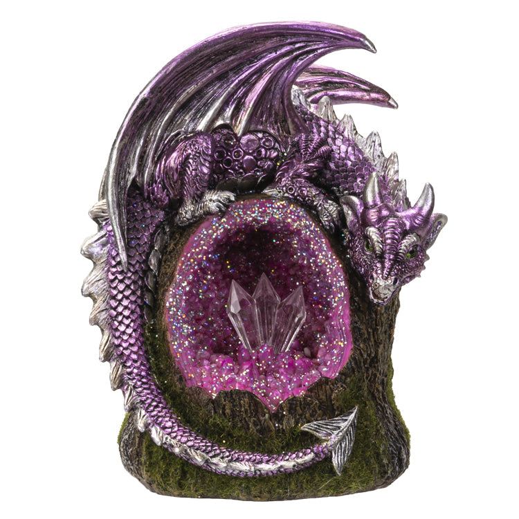 6.2&quot; Dragon Geode Statue (LED Light Up), SKU PG-15106, UPC 700317077480
