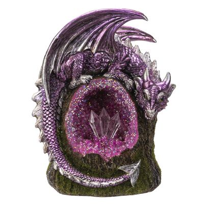 6.2&quot; Dragon Geode Statue (LED Light Up), SKU PG-15106, UPC 700317077480