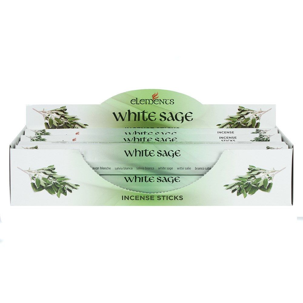 Elements Incense Sticks Display - White Sage (6 Packs of 20 Sticks), SKU PG-14268, UPC 700317070368